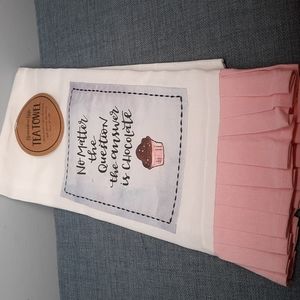 Kitchen Dish Towel Funny No Matter The Question Answer Is Chocolate Cotton Fun